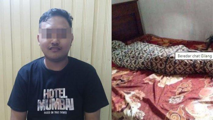 GILANG BUNGKUS - Gilang, terduga pelaku fetish kain jarik kini ditangkap polisi dan sedang dalam perjalanan ke Surabaya untuk dilakukan penyidikan.