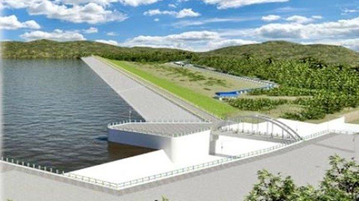 Master plan atau sketsa tata ruang utama Bendungan Marangkayu, Provinsi Kalimantan Timur.