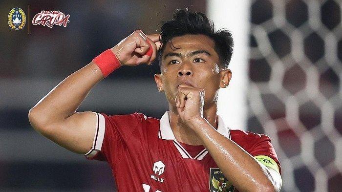 Selebrasi Pratama Arhan saat Timnas Indonesia U23 pesta gol ke gawang Taipei pada Kualifikasi Piala Asia U23, Sabtu (9/9/2023).