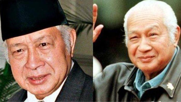 SOEHARTO PAHLAWAN NASIONAL - Potret Presiden ke-2 Republik Indonesia Soeharto yang dikolase oleh Tribunnews.