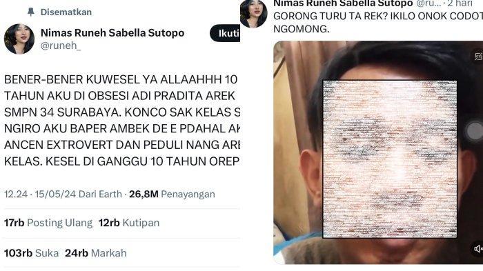 TEROR TEMAN SMP - Seorang wanita asal Surabaya, Nimas tengah viral usai mengaku mendapat teror selama 10 tahun dari rekan sekelas saat di bangku SMP.