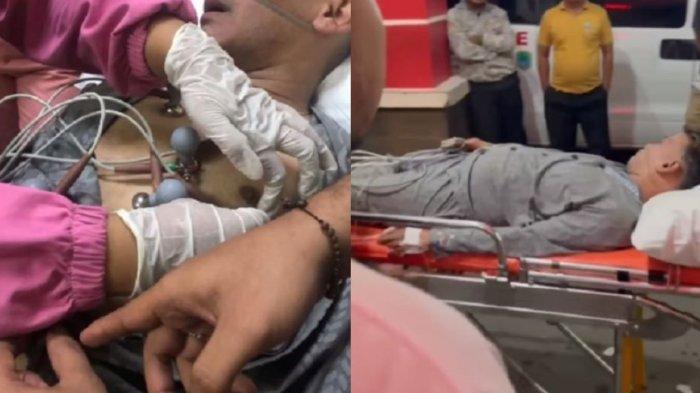 Tangkapan layar video kondisi Ruben Onsu saat dilarikan ke rumah sakit di Majalengka.
