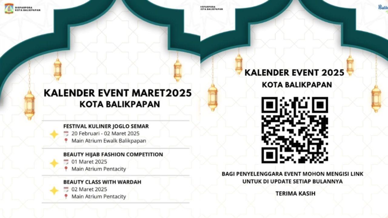 EVENT RAMADHAN 2025 - Tangkapan layar akun Instagram @disparpora_balikpapan pada Senin (3/3/2025). Simak 12 daftar event menarik yang ada di Balikpapan selama bulan Ramadhan 2025, salah satunya ada Bukber Run 5K dan BSB Moslem Fair.