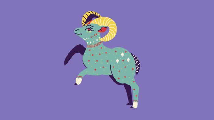 ILUSTRASI ZODIAK ARIES - Lambang zodiak Aries yang dibuat di Canva pada Rabu (16/7/2025).