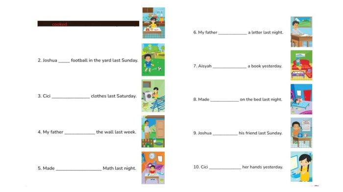 BAHASA INGGRIS - Look and Write dalam buku My Next Words: Grade 6 - Student's Book for Elementary School halaman 8-9 Kurikulum Merdeka.