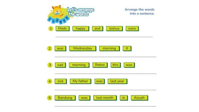 Kunci jawaban Bahasa Inggris kelas 6 SD halaman 44 45 kurikulum merdeka, arrage the words.