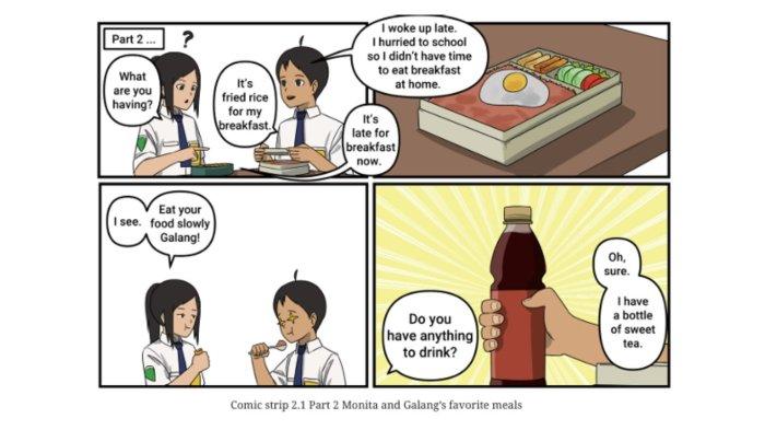 Comic strip 2.1 Part 2 Monita and Galang’s favorite meals.