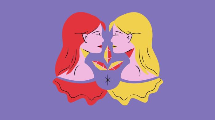 ILUSTRASI ZODIAK GEMINI - Lambang zodiak Gemini yang dibuat di Canva pada Rabu (16/7/2025).