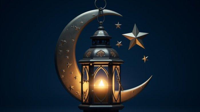ILUSTRASI RAMADAN - Ilustrasi ornamen bulan Ramadan hasil olah kecerdasan buatan (AI) yang diunduh di Freepik pada Kamis (27/2/2025).