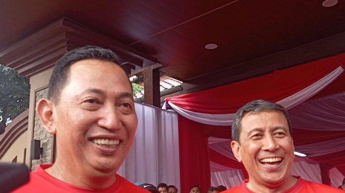KAPOLRI - Kapolri Jenderal Pol Listyo Sigit Prabowo dan Wakapolri Komjen Ahmad Dofiri saat ditemui di Lapangan Bhayangkara, Jakarta, Sabtu (21/6/2025).