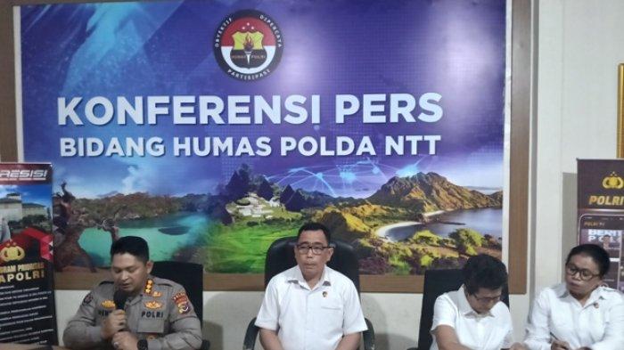 POLDA NTT - Kabidhumas Polda NTT dan Dirreskrimum Polda NTT serta Kasubdit PPA Ditreskrimum Polda NTT melakukan konferensi pers terkait dugaan Kapolres Ngada AKBP Fajar yang melakukan Kekerasan Seksual terhadap Anak Usia 6 Tahun, Selasa (11/3/2025).