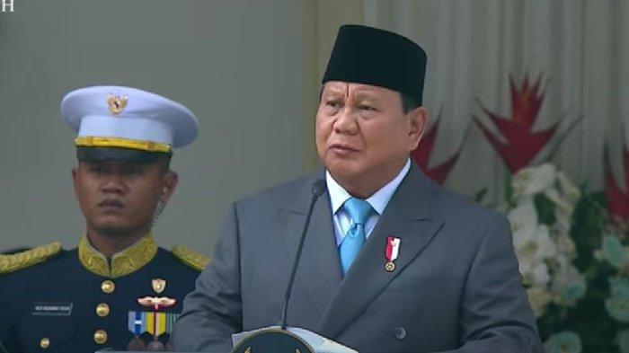 PRABOWO - Presiden Prabowo Subianto saat Peringatan Hari Lahir Pancasila di Gedung Pancasila, Senin (2/6/2025).