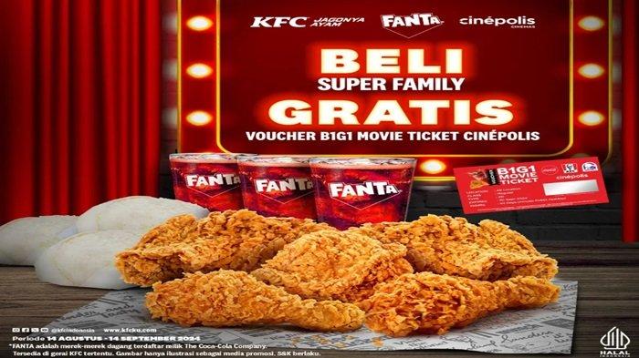 PROMO KFC - Promo KFC terbaru datang lagi, nikmati paket Combo Super Family gratis satu tiket ini.