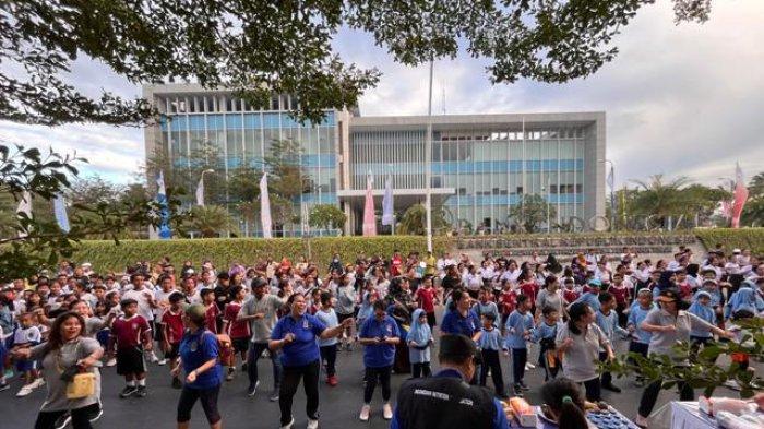 Suasana kegiatan kampanye perlindungan anak dari kekerasan dan masalah gizi yang digelar DP3AP2KB NTT, PERSAGI dan UNICEF di arena CFD Jalan El Tari Kupang, NTT, Sabtu 27 Juli 2024.
