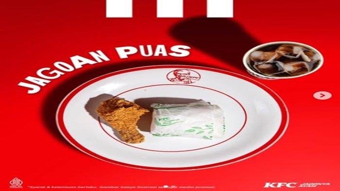 Promo KFC - yuk nikmati Promo KFC Jagoan Puas yang terdiri dari 1 potong ayam KFC renyah, 1 nasi dan 1 soft drink.