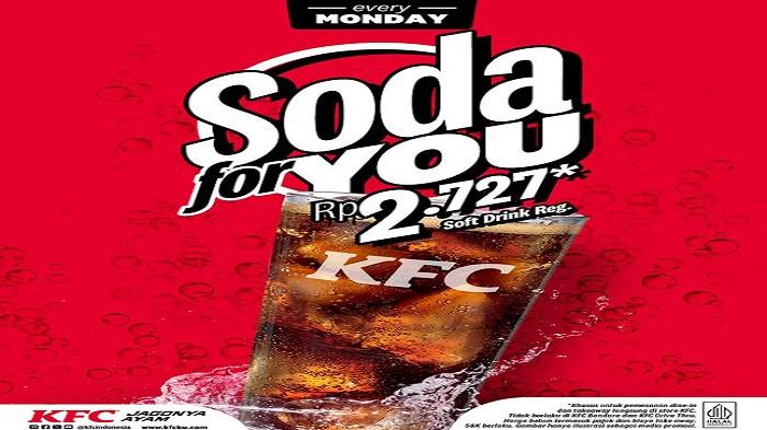PROMO KFC - nikmati Promo KFC soft drink segar Rp 2 ribuan besok Senin (28/7/2025).