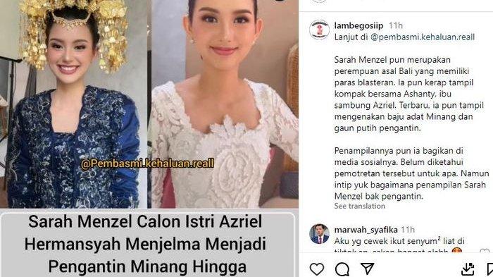 Sarah Menzel tampil cantik kebangetan dalam balutan baju pengantin adat Minang dan gaun putih