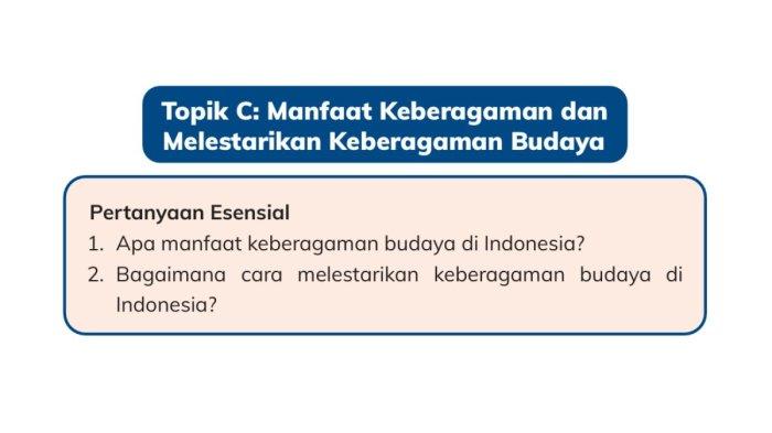 ILUSTRASI KUNCI JAWABAN - Topik C: Manfaat Keberagaman dan Melestarikan Keberagaman Budaya dalam Buku Ilmu Pengetahuan Alam dan Sosial untuk SD Kelas IV halaman 163 kurikulum merdeka.