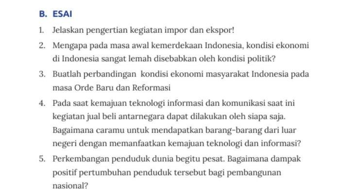 KUNCI JAWABAN - Evaluasi Tema 04 dalam buku Pengetahuan Sosial untuk SMP Kelas VIII halaman 296 Kurikulum Merdeka.