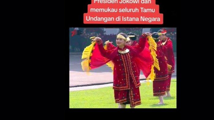 TARIAN - Tarian Bumi Aekhula Sedot Perhatian Presiden dan Tamu Undangan Istana Negara, Saat perayaan HUT ke 78,17 Agustus 2023