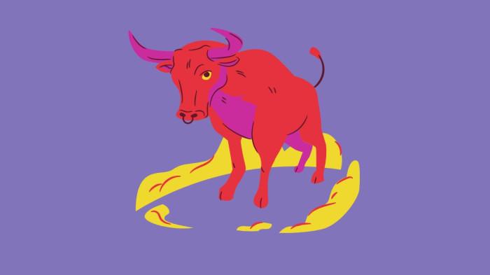ILUSTRASI ZODIAK TAURUS - Lambang zodiak Taurus yang dibuat di Canva pada Rabu (16/7/2025).