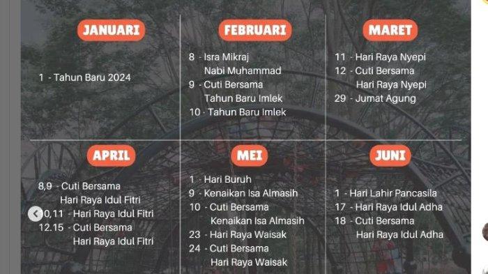 20 Hari libur nasional dan 24 cuti bersama yang diterbitkan pemerintah