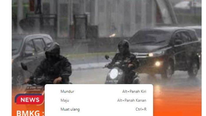 Wilayad DKI Jakarta akan mengalami hujan ekstrim prediksi Badan Meterologi dan Geofisika BMKG untuk sepekan ke depan