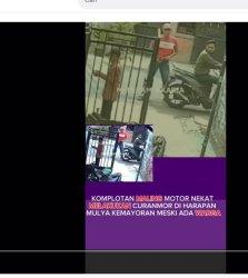 CURANMOR - Viral Komplotan Pencurian Kendaraan Bermotor di Kemayoran Jakarta Nekat Mencuri sepeda motor Meski Ada Warga