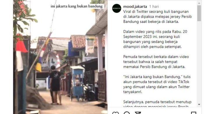 BAJU PERSIB - Viral Seorang Pria Paksa Bapak Kuli yang Sedang Bekerja Copot Baju Jersey Persib