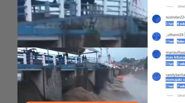 Wilayah Puncak Bogor, Kabupaten Bogor Jawa Barat mengakibatkan salah satu pintu Bendung Katulampa, Kecamatan Bogor Timur jebol jadi Berita Viral