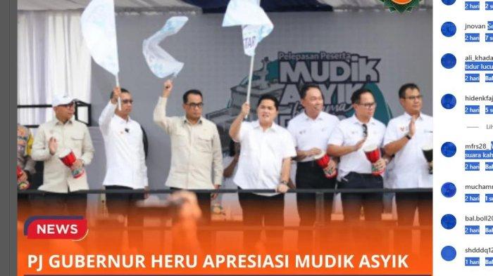 Program Asyik Mudik Bersama BUMN di lepas Penjabat Gubernru DKI Jakarta bersama Menteri BUMN Erick Thohir di Silang Monas Jakarta jadi Berita Viral