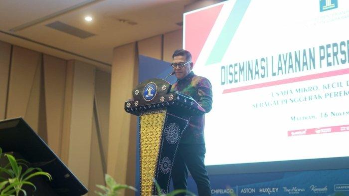Kepala Kantor Wilayah Kemenkumham NTB, Parlindungan saat membuka kegiatan Diseminasi Layanan Perseroan Perorangan yang diselenggarakan Kanwil Kemenkumham NTB di Hotel Aston Inn, Mataram, Kamis (16/11/2023).