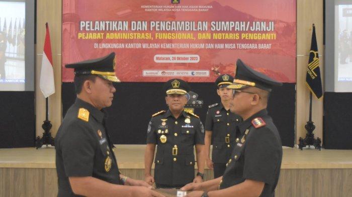 Kakanwil Kemenkumham NTB, Parlindungan meminta kepada pejabat baru yang dilantik untuk memberikan teladan baik bagi anggota.