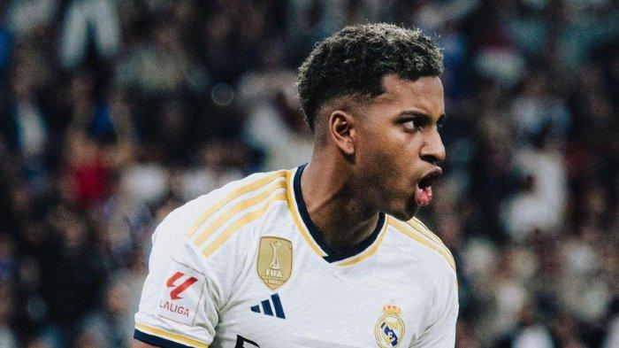 Rodrygo Goes, ketika selebrasi berhasil mencetak gol untuk Real Madrid (18/9/2023). Berikut ini profil Rodrygo Goes, bomber muda milik Real Madrid yang menjadi kunci kemenangan besar atas Valencia CF di Liga Spanyol