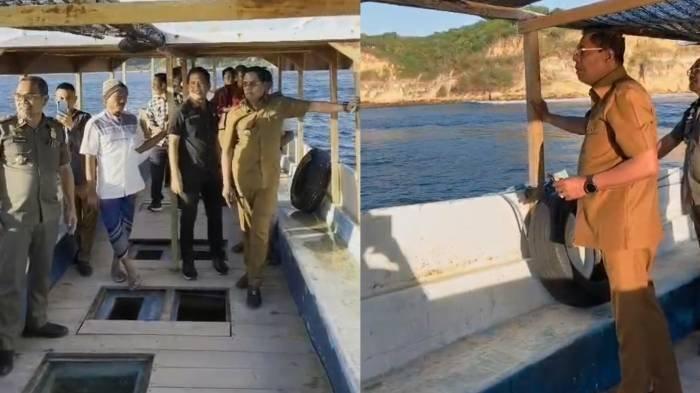 TEGUR GUIDE - Tangkap layar video bupati Lombok Timur Haerul Warisin menegur pelaku wisata dari daerah lain yang tengah beraktivitas di Ekas, Jerowaru, Lombok Timur, Selasa (17/6/2025).