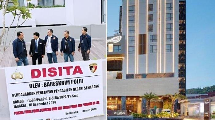 Hotel Aruss Semarang di Jalan Dr. Wahidin Nomor 116, Jatingaleh, Candisari disita Direktorat Tindak Pidana Ekonomi Khusus (Dittipideksus) Bareskrim Polri.