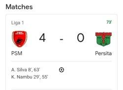 Adilson Silva dan Kenzo Nambu Dobel Brace di laga PSM Makassar vs Persita Tangerang.