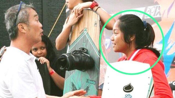 Atlet Ski Air Sulsel, Amanda Salsabila Sellery saat meraih medali dalam kejuaraan Ski Air.
