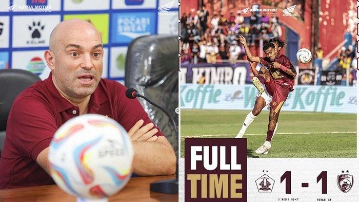Bernardo Tavares dan hasil akhir Persik vs PSM pekan 23 Liga 1 2023/2024, Senin (18/12/2023).