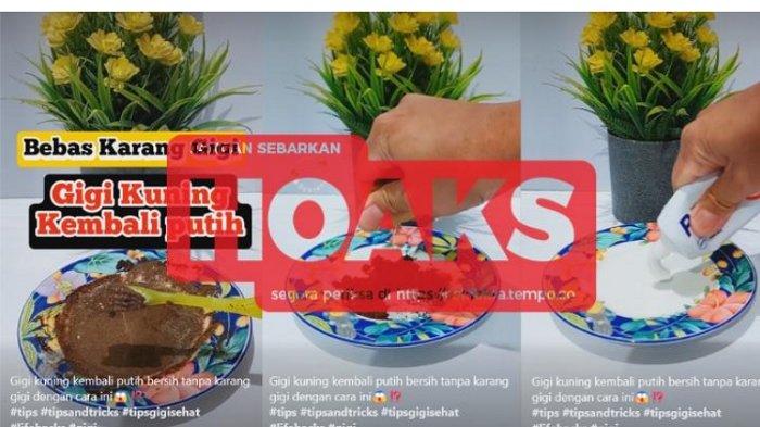Capture video pendek berjudul “Gigi Kuning Kembali Putih Bersih Tanpa Karang Gigi” diunggah di Facebook. Berdasarkan hasil verifikasi Tempo, klaim bahwa membersihkan karang dan putihkan gigi dengan campuran bubuk kopi adalah keliru.