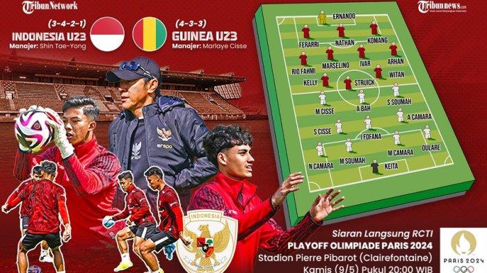 Cek Link Live Streaming Indonesia vs Guinea pada laga playoff Olimpiade Paris 2024, Kamis (9/5/2024) Pukul 21.00 Wita.
