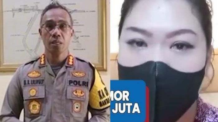 DIMINTAI UANG: Potongan video wanita ngaku dimintai uang Rp 3 juta saat laporkan kasus curanmor atau pencurian kendaraan bermotor (kiri) dan Kapolres Metro Jakarta Timur Kombes Nicolas Ary Lilipaly (kanan). Kapolres Jaktim membantah pengakuan wanita tersebut.