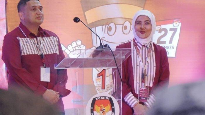 Pasangan Munafri Arifuddin-Aliyah Mustika Ilham (MULIA) dalam debat pamungkas Pilwali Makassar 2024 di Hotel Four Points by Sheraton Makassar, Rabu (13/11/2024). (Tribun-Timur.com)