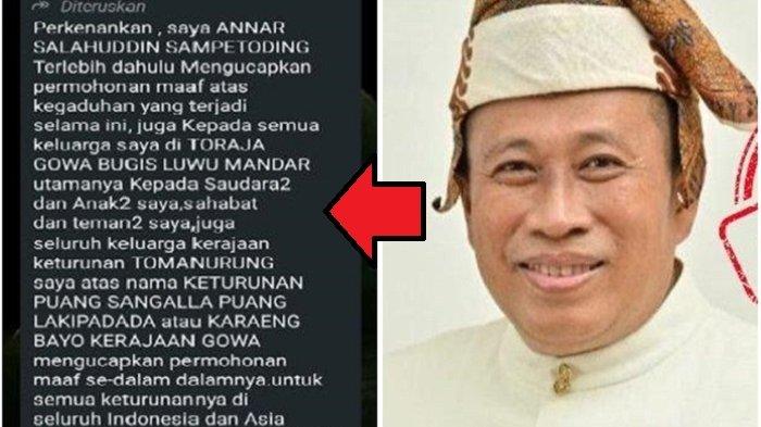 PESAN ANNAR SAMPETODING - Potret Annar Sampetoding (kanan) dan tangkapan layar pesan berantai yang beredar di grup-grup WhatsApp, Senin (10/2/2025). Terungkap sosok yang menyebarkan pesan itu ke grup WhatsApp.