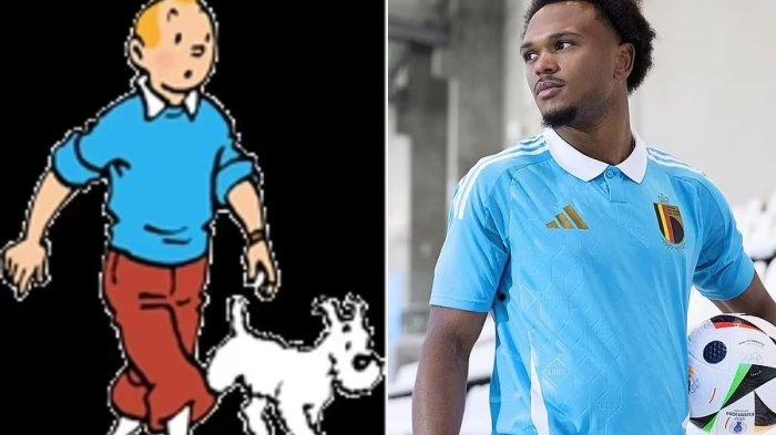 Jersey Timnas Belgia terinspirasi dari kartun Tintin akan digunakan pada Euro 2024.