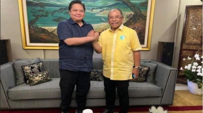 Ketum Golkar Airlangga Hartarto bersama Ilham Arief Sirajuddin (IAS).