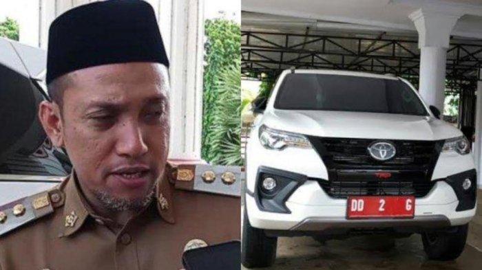 Kolase Mantan Wakil Bupati Jeneponto Paris Yasir dan mobil dinas DD 2 G.