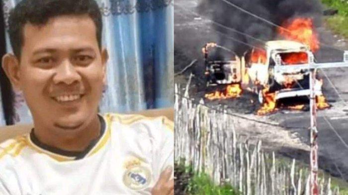 Kolase foto Rusli dan dibakar KKB di Kopo Timur, Kabupaten Paniai, Papua Tengah, Selasa (11/6/2024).