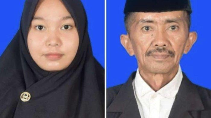 Masna (kiri) dan Bustan (kanan), pasangan viral di Sinjai Tengah. Pasangan ini menikah beda usia.