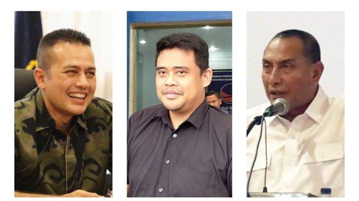 Mantan Wakil Gubernur Sumut Musa Rajekshah, Wali Kota Medan Bobby Nasution, dan Mantan Gubernur Sumut Edy Rahmayadi. Mereka optimistis maju bertarung di Pilgub Sumut 2024.